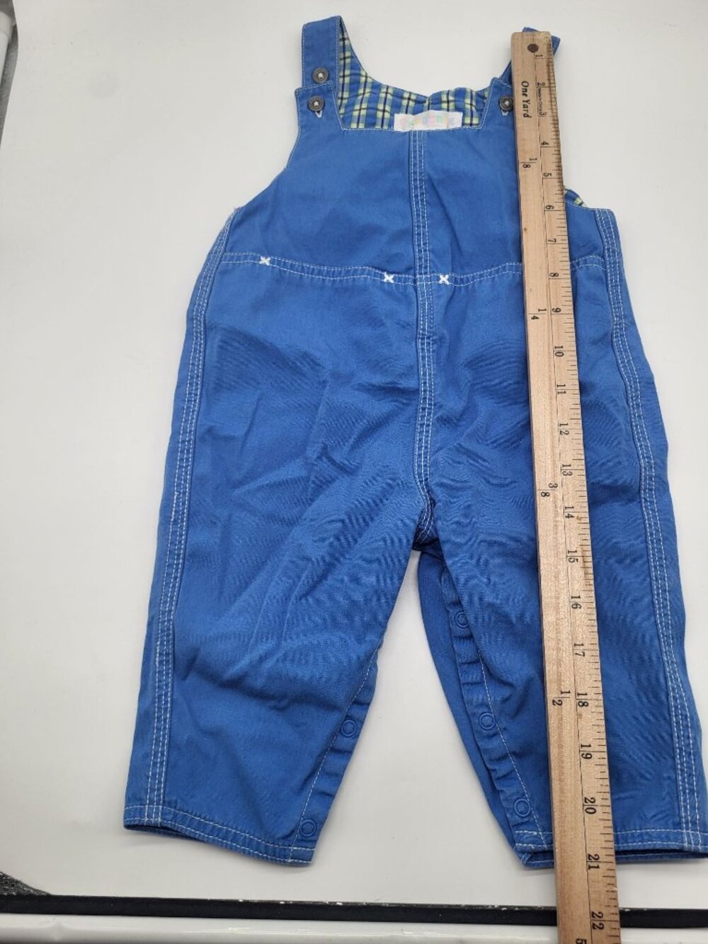 VTG 90’s GYMBOREE Overalls Romper Pastel Rainbow Tag Blue Dolphin 6-12MTH - Picture 6 of 7